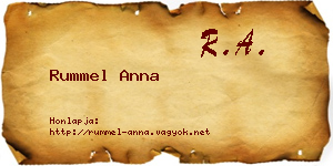 Rummel Anna névjegykártya